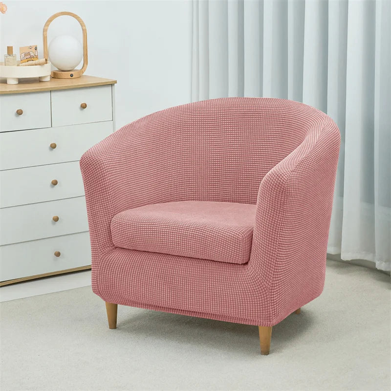 Jacquard Club Tub Chair Cover Stretch Accent Armchair Slipcover Cushion Cover Elastic Single Sofa Slipcovers for Living Room