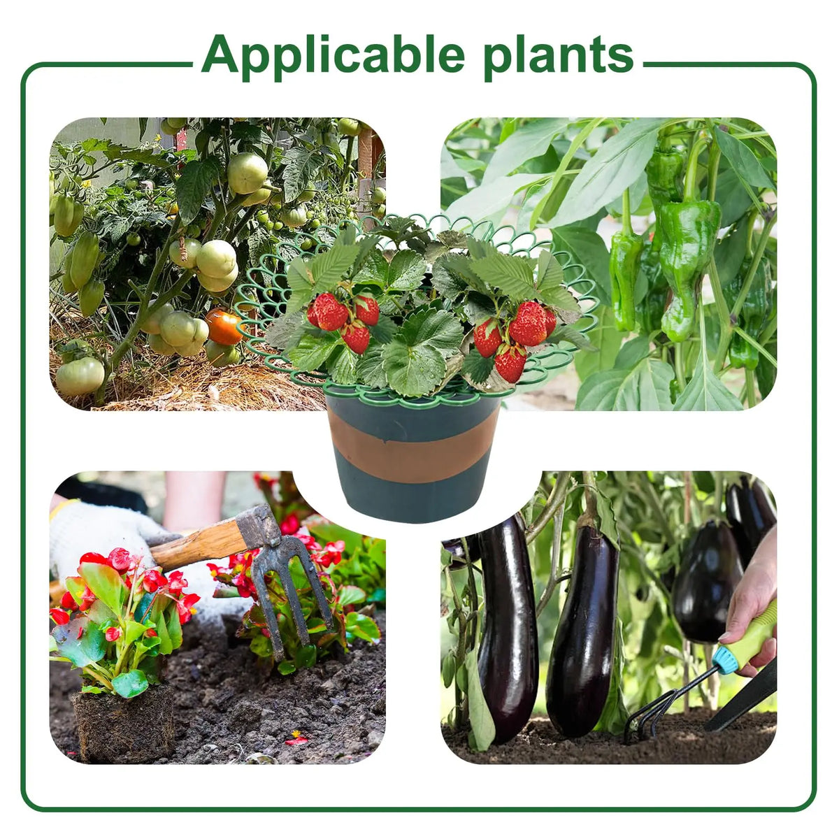 10PCS Strawberry Supports With 3 Sturdy Support Feet Keeping Plant Fruit Stand Vegetable Growing Rack Garden Tools
