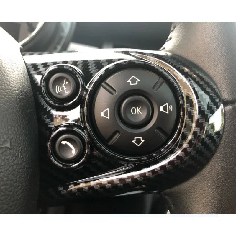 ABS Carbon Fiber Steering Wheel Button Cover Sticker for Mini Cooper F55 F54 F56 F57 F60