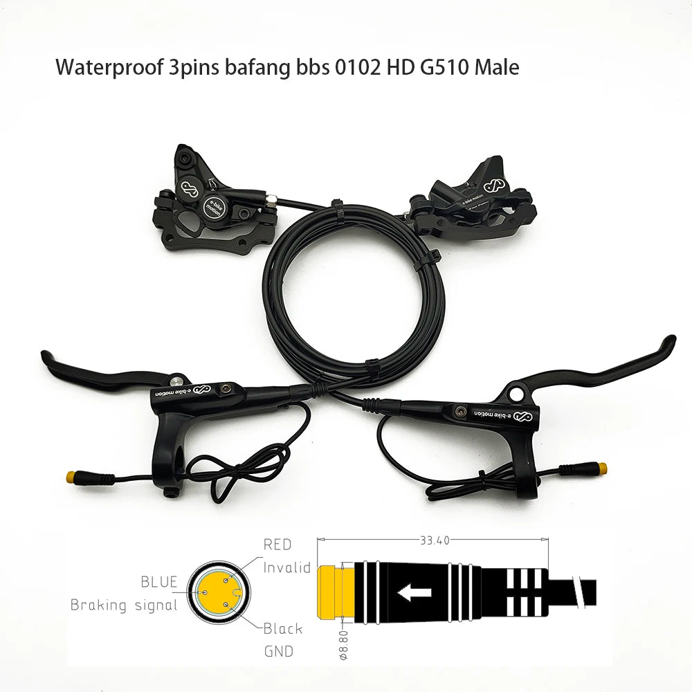EBKE Electric Bike E-bike 4-Piston Hydraulic Brake For BAFANG Mid BBS 01 02 HD Or 2pin Waterproof Or 2pin SM-2A