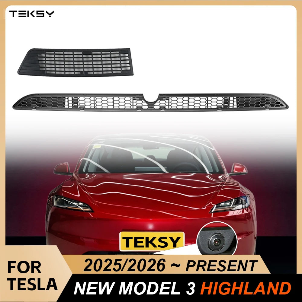 For Tesla New Model 3 Highland 2026 Lower Bumper Anti Insect Net Anti Dust Proof Inner Vent Grille Cover  Front Cover