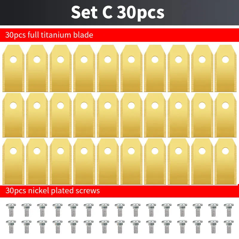 Robotic Lawn Mower Replacement Blades 43mm Stainless Steel, Double Edge, 9pcs/30pcs Gold/Silver