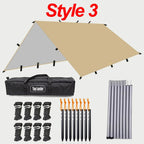 19 Hang Point Tarp Waterpoof Survival Bushcraft Sun Shelter Beach Shade Tent Outdoor Canopy Backpacking Tourist Awning 4x4 3x3m