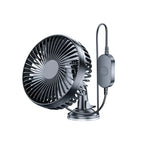 12V-24V Car Fan with Suction Cup Mount, 3-Speed, USB Rechargeable, 360° Rotating, Black, 2pcs