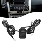 Car Dash Mount Dual USB Port Panel Interface Extension 145cm Cable Adapter Dual USB TypeC Port Panel AUX Extension Cable Adapter