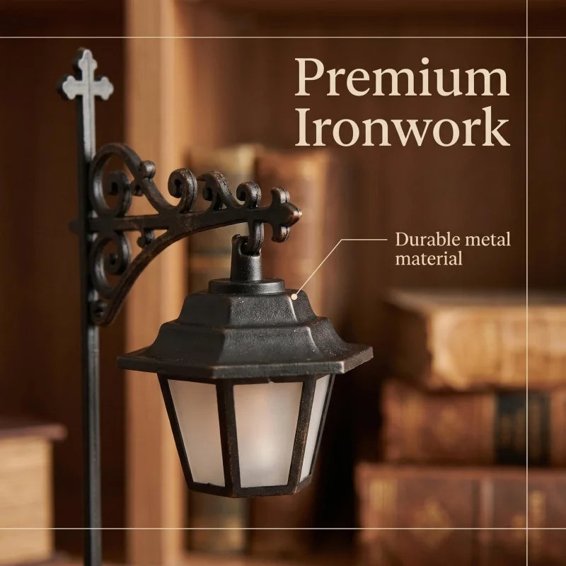 Library Lantern LED Bookshelf Light, Vintage Bookcase Night Lamp Decor, 1pc, Color A/B