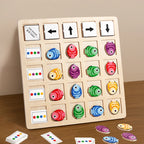 Children's Wooden Montessori Toys Kids Logical Thinking Training Direction Color Cognition Educational Battle Battle Board Game