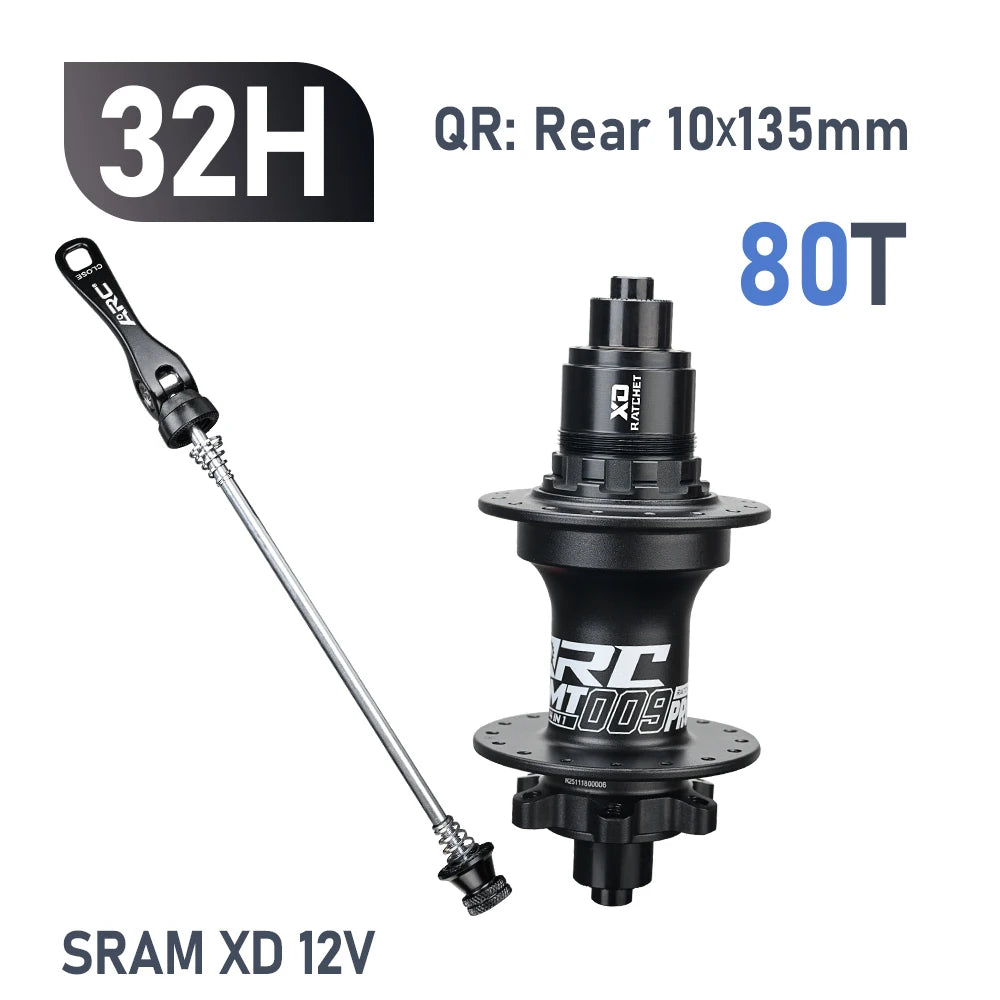 New ARC MT009 4 IN 1 Pro Front Rear Bicycle Hub Mountain MTB Bike Hub Sealed Bearing DT Ratchet 80T Bicycle Hubs 8-12Speed
