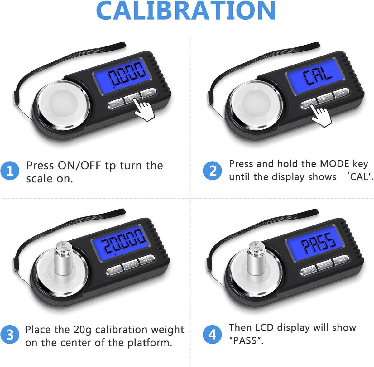 Digital Milligram Scale 50g/0.001g, Mg Scale for Powder Medicine with Portable Case, Microgram Scale 20g Calibration Weight