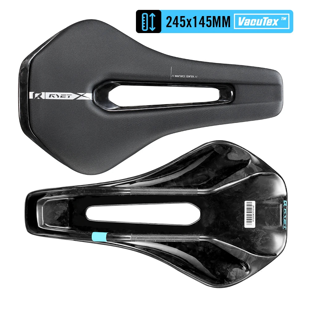 RYET 3D Printed Full Carbon Bike Saddle, 135/145/155mm MTB Gravel Road Seat