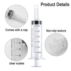 60ml Syringe With 1m Hose Plastic Syringe Pet Feeding Syringe with Lid Measuring Syringe for Lab, Dispensing, Watering Pumping