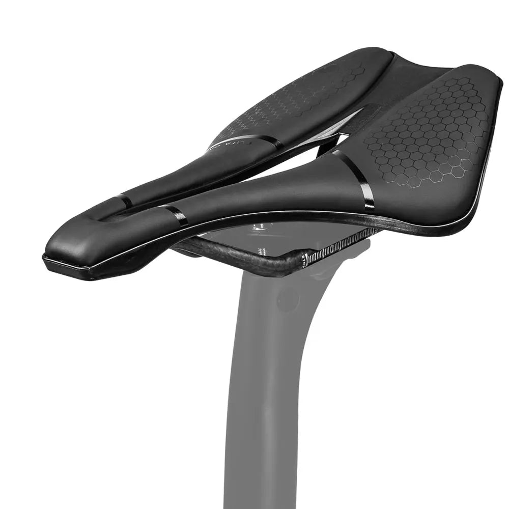 Elitaone 245x139mm MTB Road Bike Saddle Carbon Rails Short Nose Hollow Bicycle Seat for Comfortable Riding