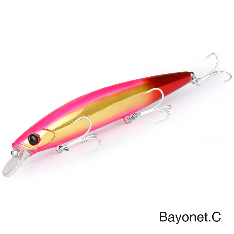 TSURINOYA 4PCS Ultra Long Casting Saltwater Sinking Minnow Sea Fishing Lure BAYONET 135mm 26.4g Seabass Mackerel Hard Bait