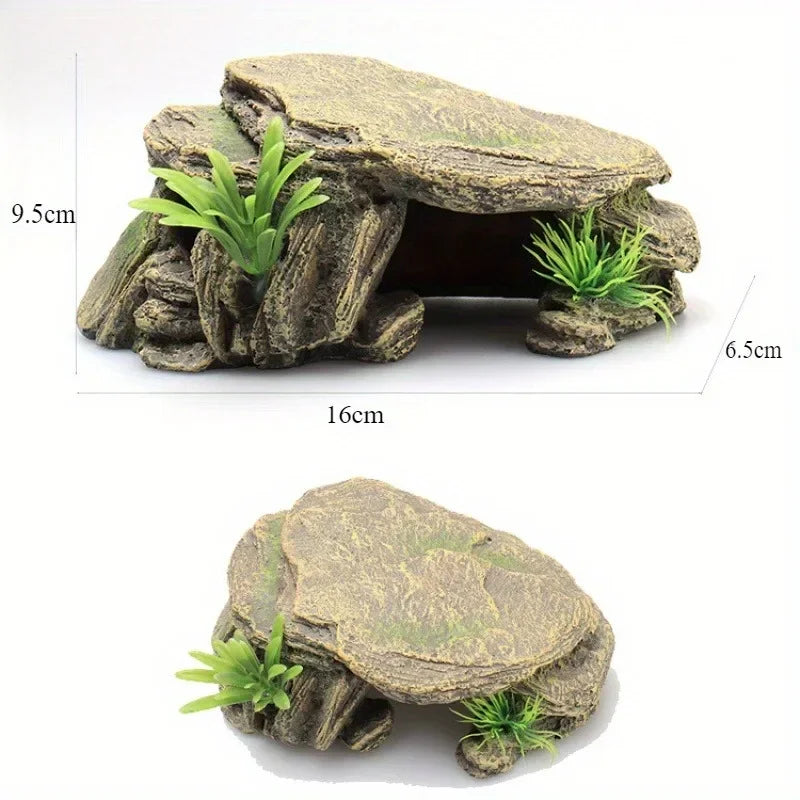1PC Aquarium Turtle Tank Decoration Terrace Artificial Shelter Decor Ornament Reptile Resting for Fish Terrapins Frogs Turtles