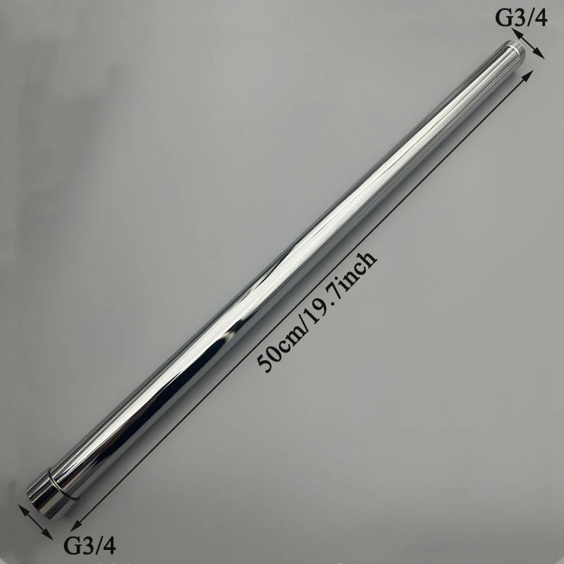 20/30/40/50cm Shower Extension Pipe G3/4 Round Bathroom Shower arm Stainless Steel Round Shower Extension Pipe Extension Pipe