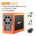 MAIWO 2 Bay Array Case 3.5-inch Desktop Serial Hard Drive Box RAID Storage Expansion Mobile Mechanical Shell External Hard Drive