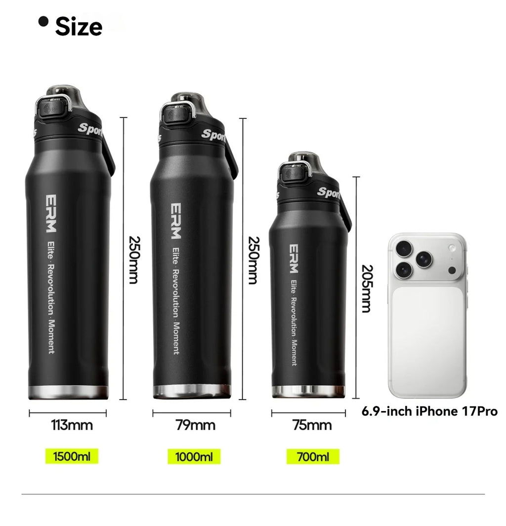Stainless Steel Water Bottle  Cycling Tumble Insulated Cold And Hot Flasks Double Wall Portable With Handle Sports Outdoor Cup