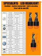 Super Bright GT7 H15 LED Headlight Bulbs G2 Pro LED For Golf 6 MK3 Canbus Lamps High Low Beam Car Daytime Running Light for Golf