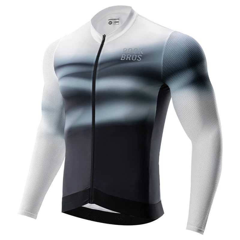 ROCKBROS Spring Summer Cycling Jersey Lightweight Breathable Long Sleeve Jersey Cycling Shirt Bike Uniform Men Cycling Clothing