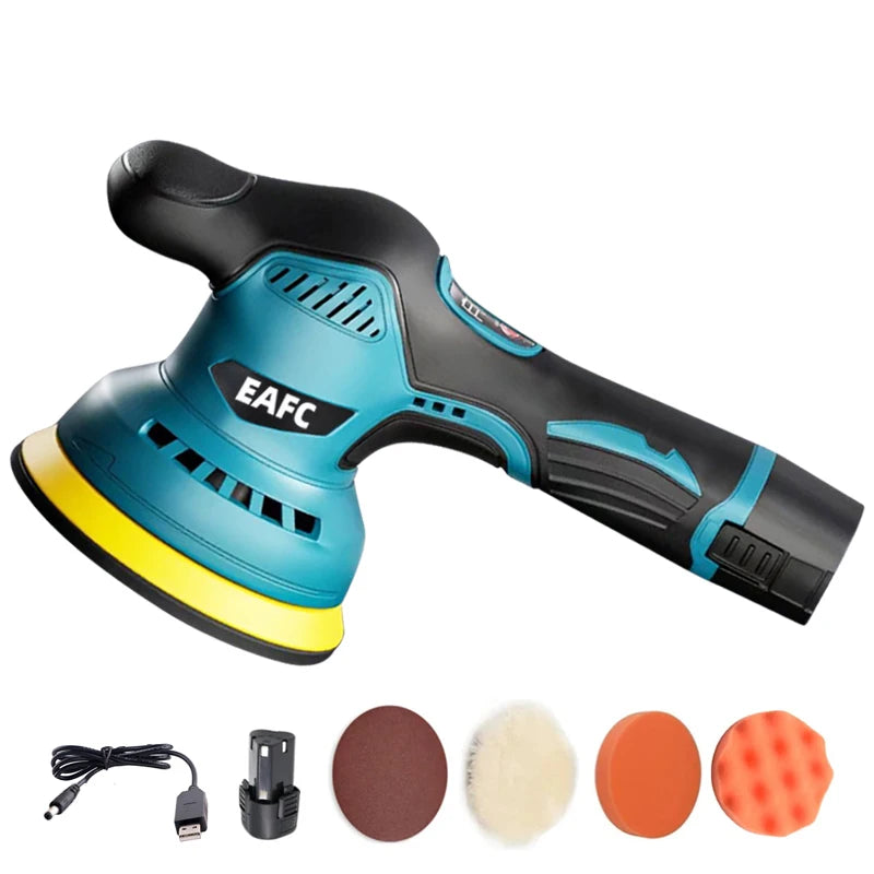 2800-5500RPM Electric Car Polisher 12V 5inch Wireless Auto Waxing Polishing Machine with Sponge Wool Pads Car Polish Waxing Tool