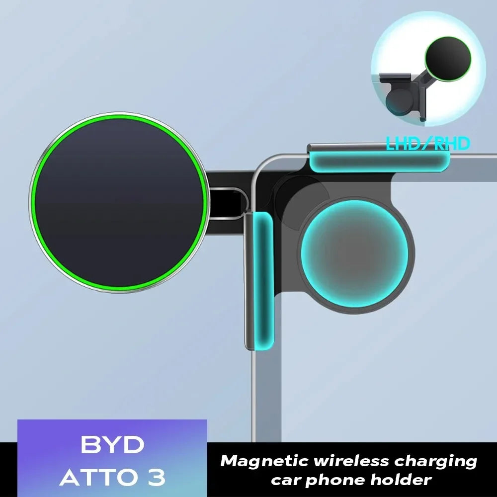 Adjustable Magnetic Car Phone Holder for BYD Atto 3 HAN TANG Seal Side Support Frame Mount - Vehicle Screen Clip-On