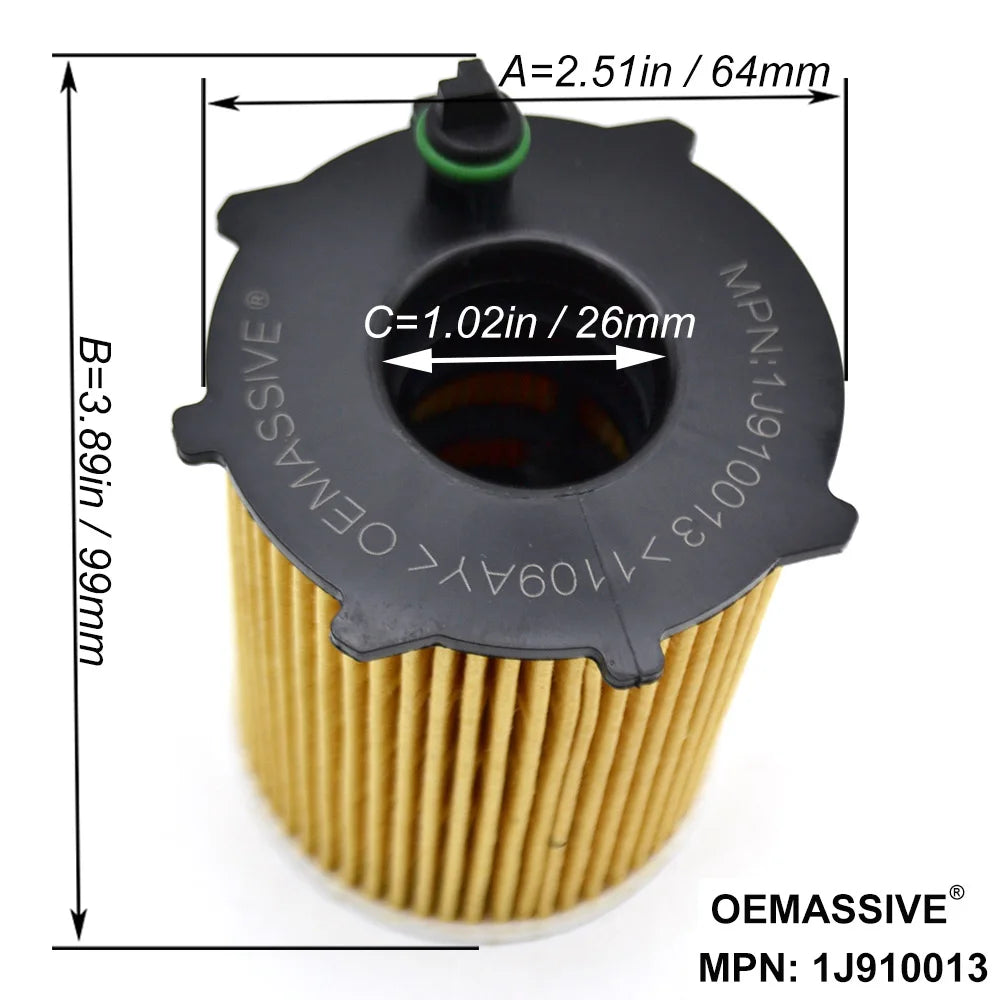 Oil Filter 1109AY Replacement Cartridge, 5-Pack for Citroen Peugeot Ford MINI Volvo Mazda Suzuki