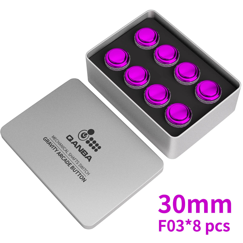 QANBA Gravity LX Arcade buttons metallic color 30mm Mechanical Pushbutton switch Arcade stick accessory DIY parts (8Pcs)