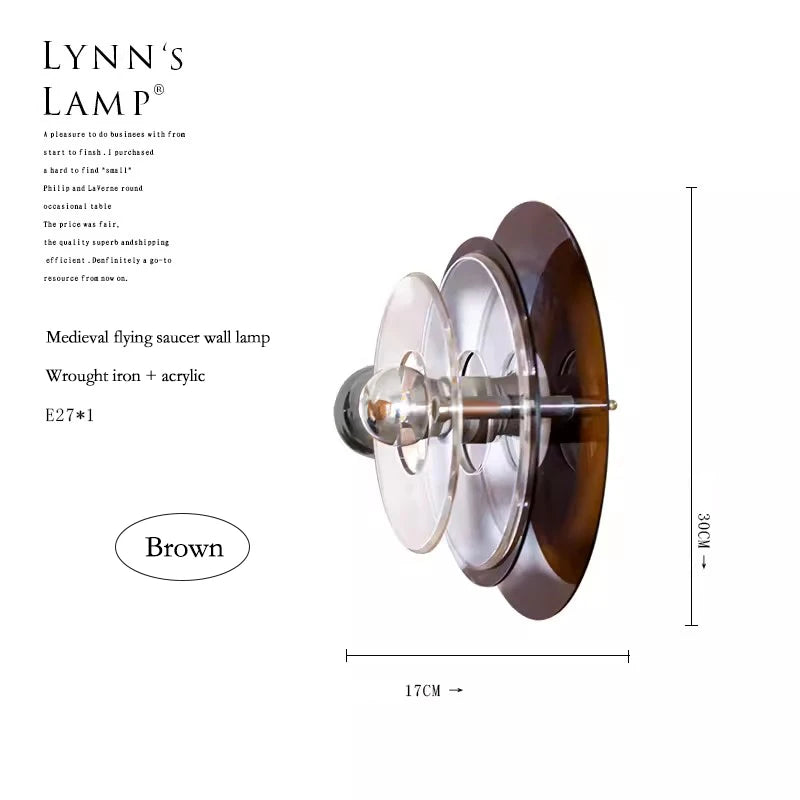 Italian Bauhaus LED Wall Lamps Living Room Bedroom Bedside Lamp Medieval Round Flying Saucer Wall Lights Bar Atmosphere Decor