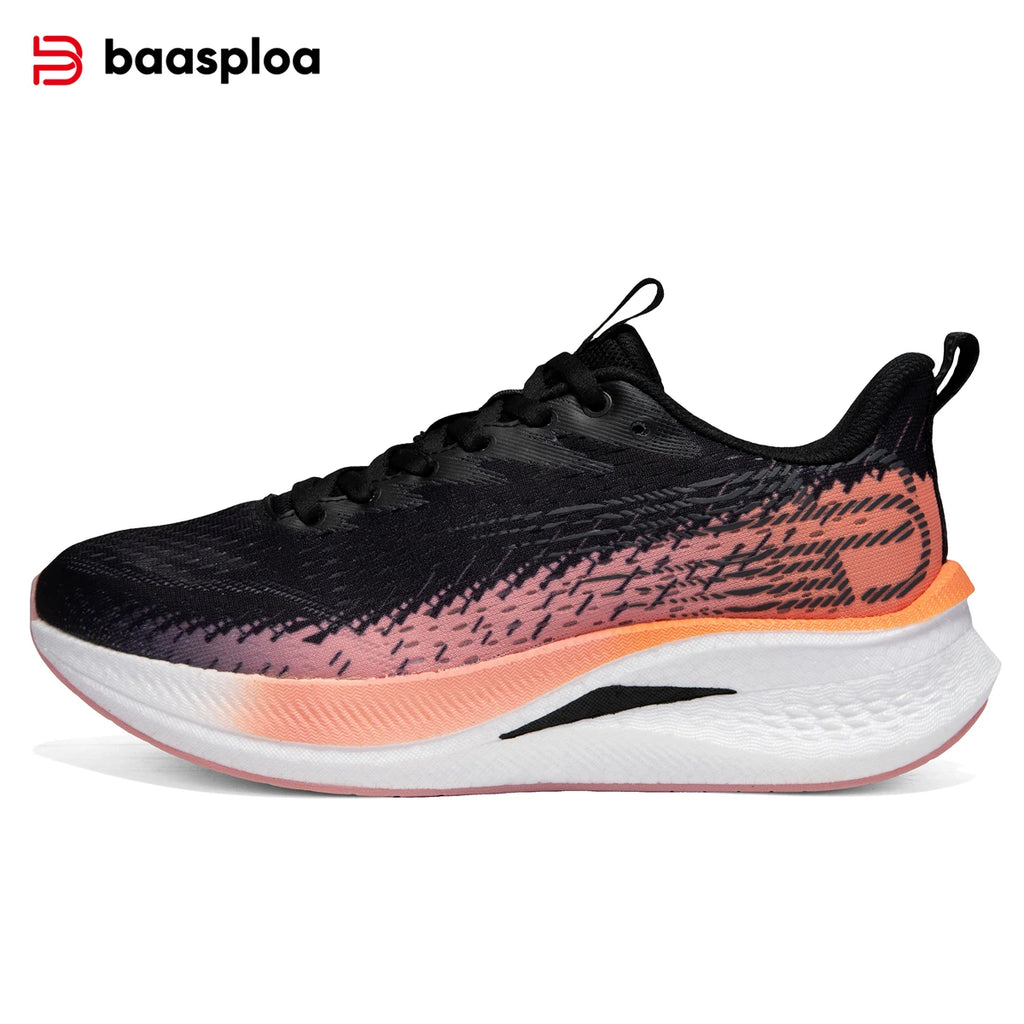 Baasploa Carbon Plate Running Shoes, Cushioned Anti-Slip Breathable Sneakers, EU 41-45