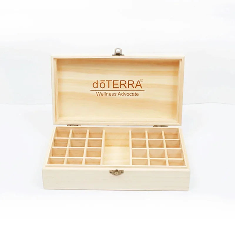 Essential Oil Storage Wooden Box 25 Compartment Storage Box 15ML 24+1 Compartment Essential Oil Display Box