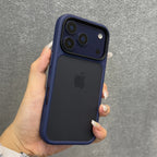 Luxury Orange Shield Matte Transparent Phone Case For iPhone 17 Pro Max 17 Pro 17 New Metal Buttons Skin Feel Shockproof Cover