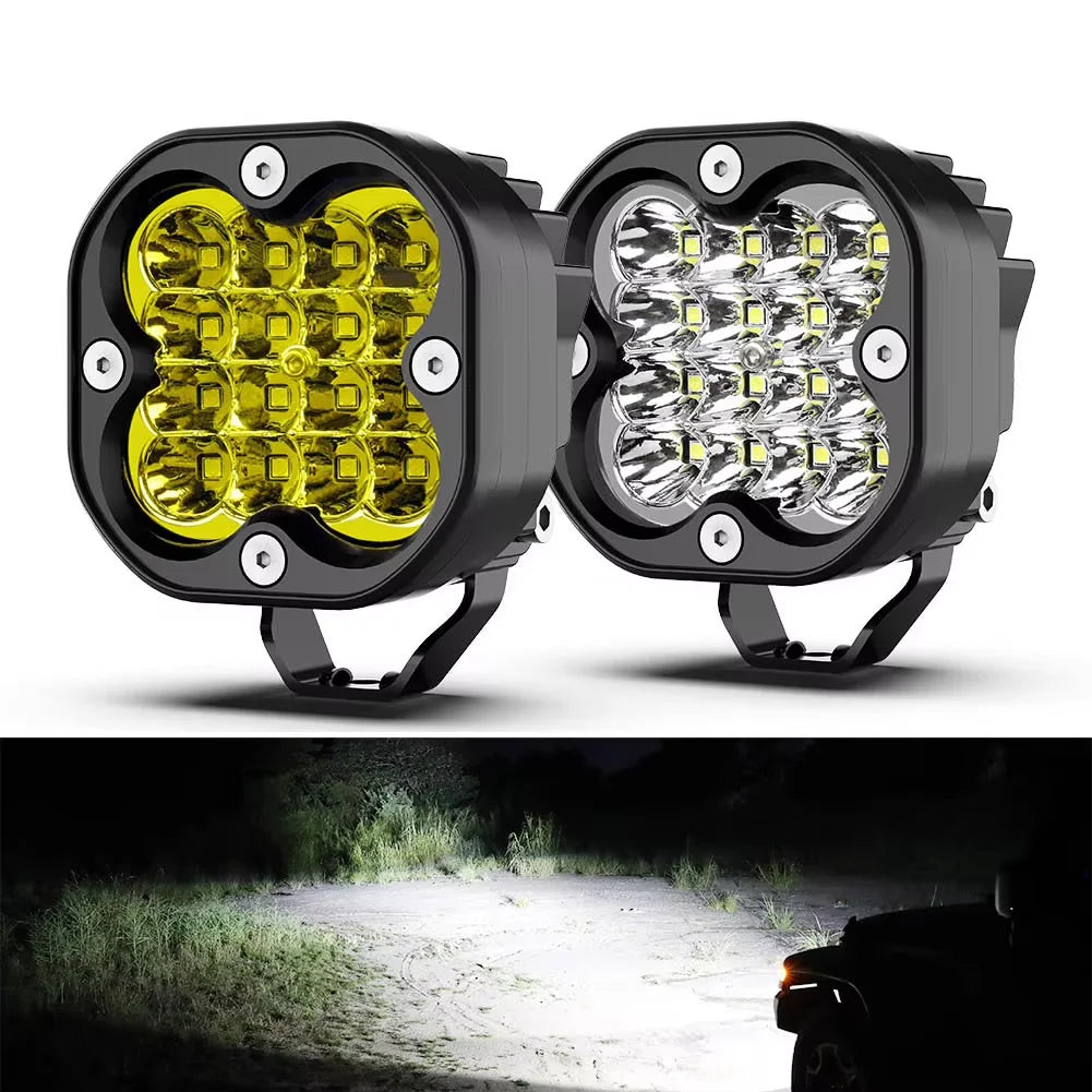3 Inch Led Work Light Bar 12V Spotlights White And Yellow 4x4 Offroad Accessories LED Headlights Fog Lamp For Motorcycle Truck