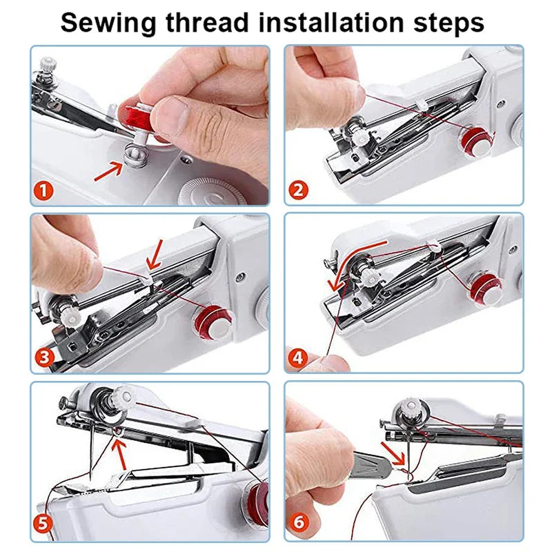 Portable Manual Sewing Machine Handheld Rope-free Electric Quick Build DIY Apparel Supplies Arts Crafts Home Garden Embroidery