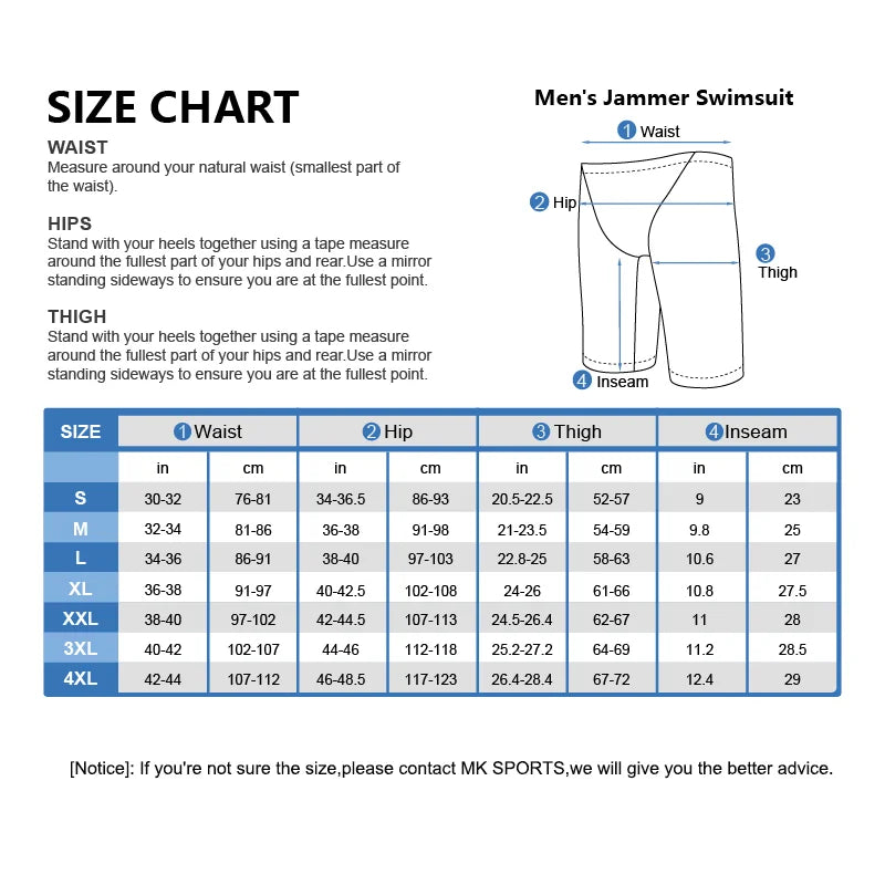 MY KILOMETRE Men's Racing Swim Jammer Shorts Chlorine Resistant Quick-Dry, BlackBlue, 3XL