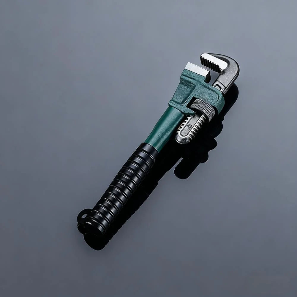8/10/12/14 Inch Heavy-Duty Steel Pipe Wrench Set, Adjustable Straight Plumbing Wrench with Soft Grip Handle
