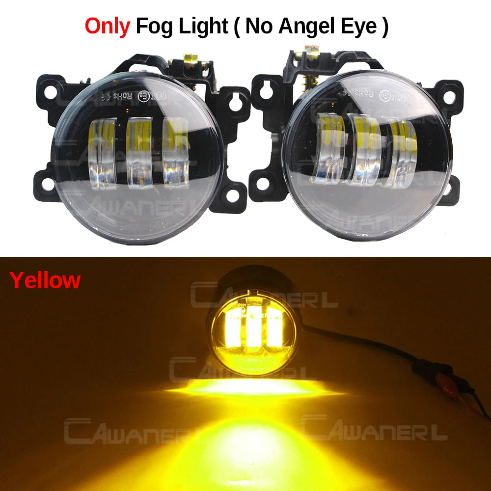 2 Pieces 90MM Round Angel Eye LED Fog Light For Suzuki Jimny 1998-2017 30W H11 Adjustable Car Front Fog Daytime Running Lamp DRL