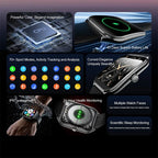 Ultra Thin Smartwatch 1.96in AMOLED Display Bluetooth Calling for Android iOS, Black