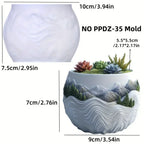 Mountain relief succulent plant flowerpot resin silicone mold mountain stream flowing water storage box candle cup gypsum molds