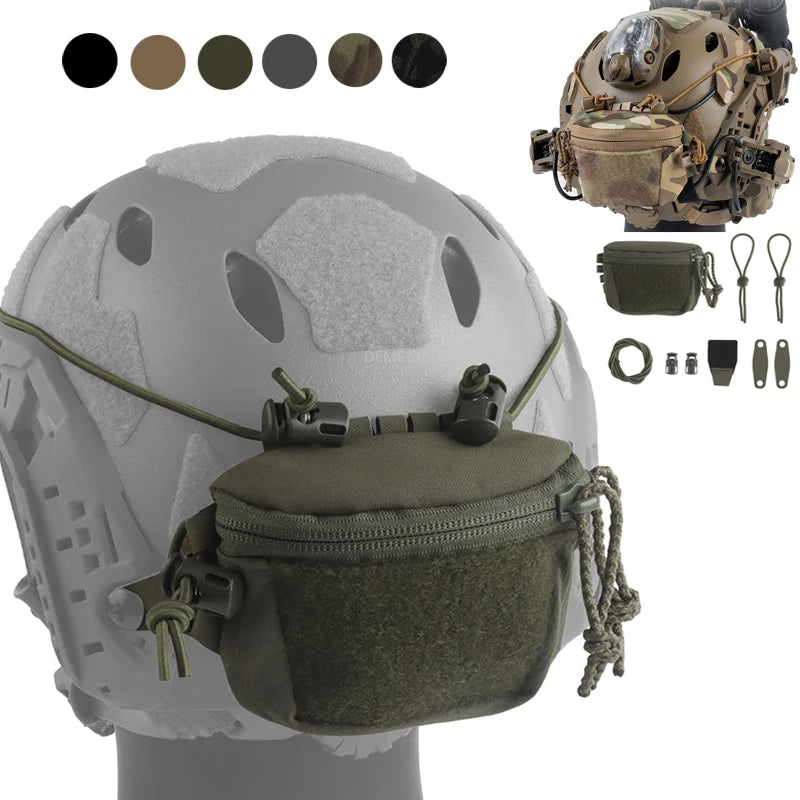 Tactical Helmet Pouch Night Vision Battery Box Storage Bag Rear Counterweight Pouch Helmet Mounted Tactical Lights Tools Pouch