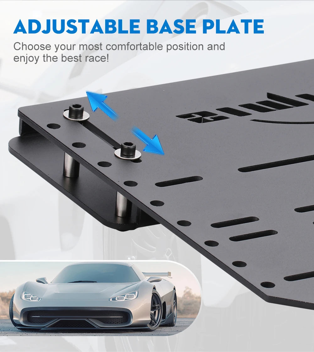 SimRuito Universal Adjustable Sim Racing Pedals Mounting Plate 7075 Aluminum for G29 G920 T300RS Cockpit Floor 3 Pedals