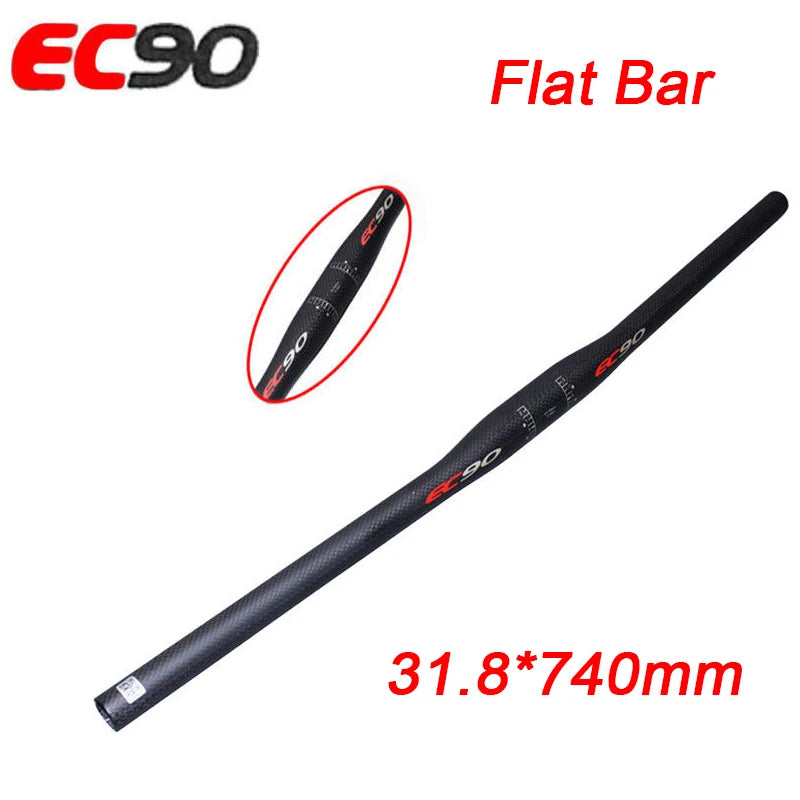 EC90 Carbon Fiber Bicycle Handlebar Ultralight 25.4/31.8mm MTB Handlebar 660/680/700/720/740/760mm Flat/Riser Bar Bike Part