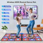 Dance Mat Girls Kids, Upgraded Models Double Anti-Slip Durable Musical Dance Mat with Wireless Receiver,with 58 Games 100 Music