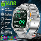 Rugged Military 1400mAh Battery Smart Watch Fitness Tracking IP68 Waterproof Tactical Sports Flashlight 2026 New Men Smartwatch