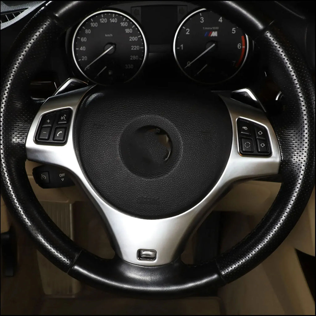 cheya Car Steering Wheel Button Decoration Frame Trim for BMW 1 3 Series E82 E84 E87 E90 E92 E93 2004-2012 Interior Accessories