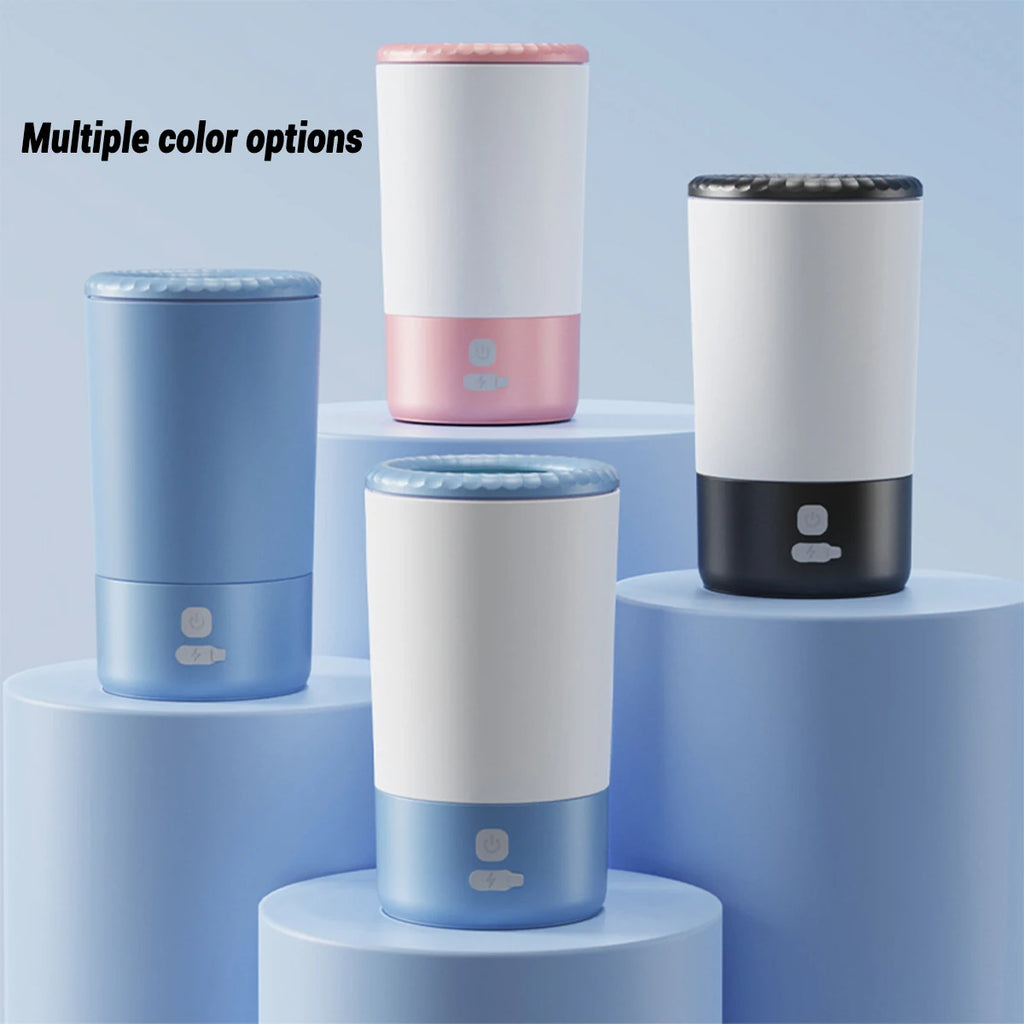 Electric dog paw cleaner cup automatic pet foot washing machine portable waterproof, blue