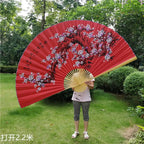 50x88cm Folding Bamboo Fan Large Big Hand Classical Wall Mount Fan Living Room Decor Plum Fans Chinese Decoration Wedding Gifts