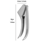 Stainless Steel Garlic Press Ginger Juicer Heavy-Duty Manual Mincer Garlic Crusher for Soups Salads Dips Easy-Clean Kitchen Tool
