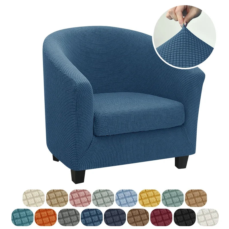 Jacquard Club Tub Chair Cover Stretch Accent Armchair Slipcover Cushion Cover Elastic Single Sofa Slipcovers for Living Room
