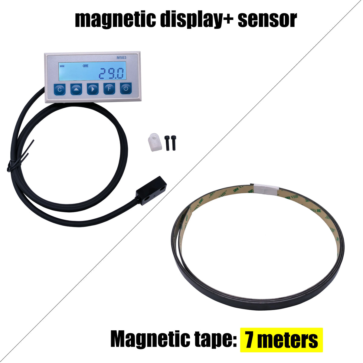 M503 Magnetic Scale DRO Display Integrated Embedded Magnet Measurement System Magnetic Tape with Stain Belt Profile Woodworking