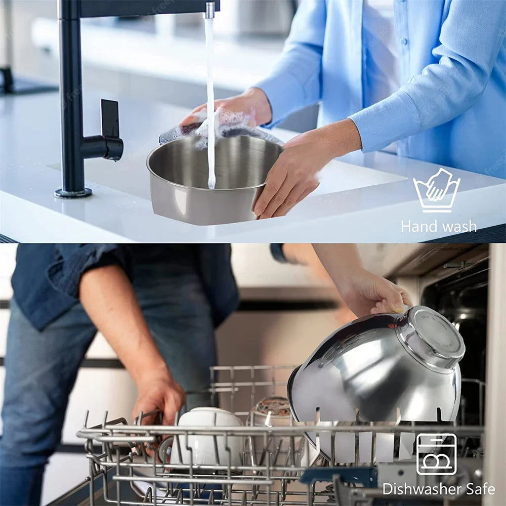 Stainless Steel Mixer Bowl for KitchenAid Artisan&Classic Series 4.5-5 QT Tilt-Head Mixer 5 Quart Mixing Bowl with Handle